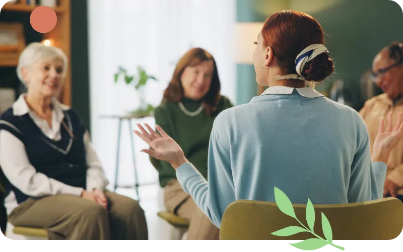 Therapist explaining cbt concepts to a client